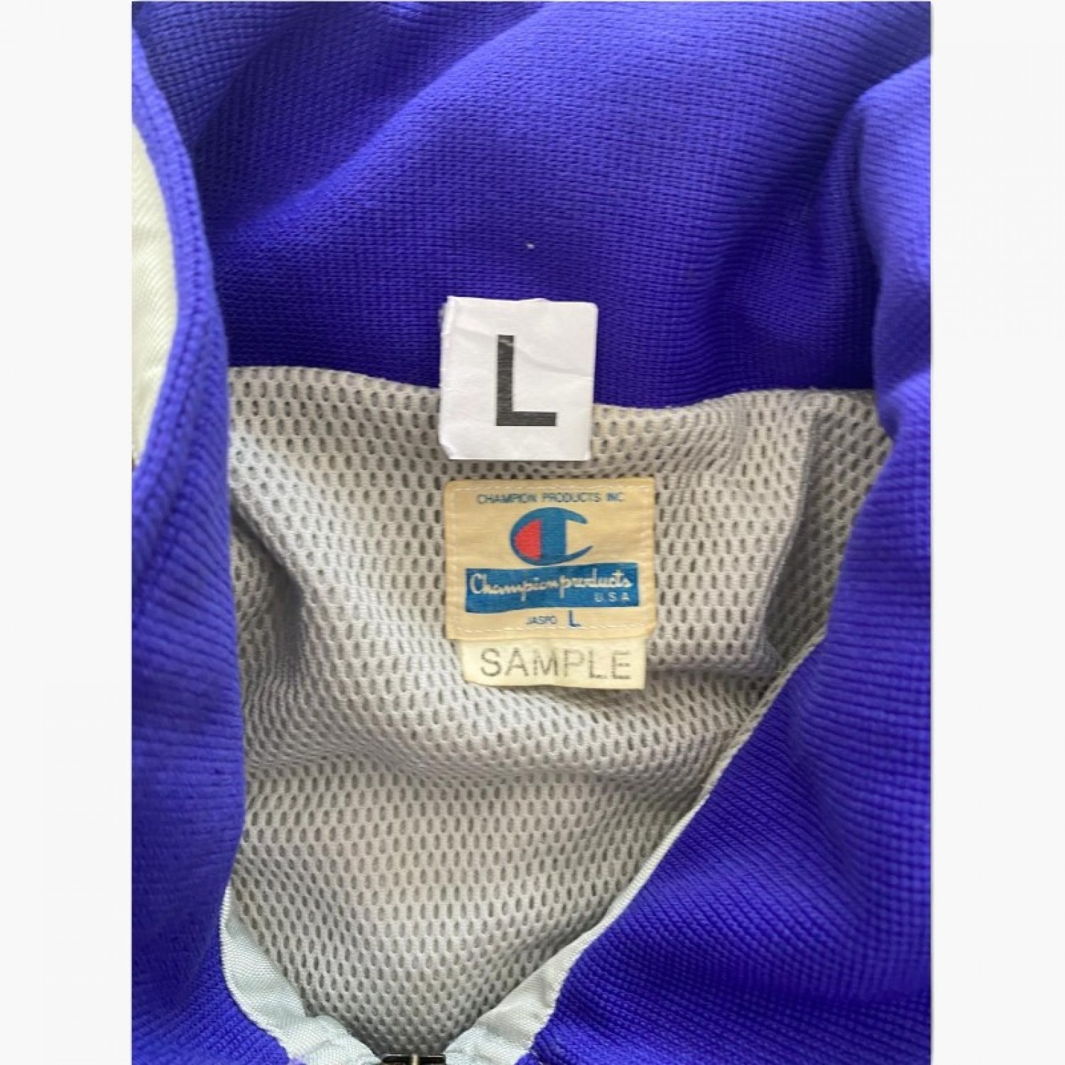 Champion Vintage Sample White & Purple Track Jacket — Size L / Pre-Owned