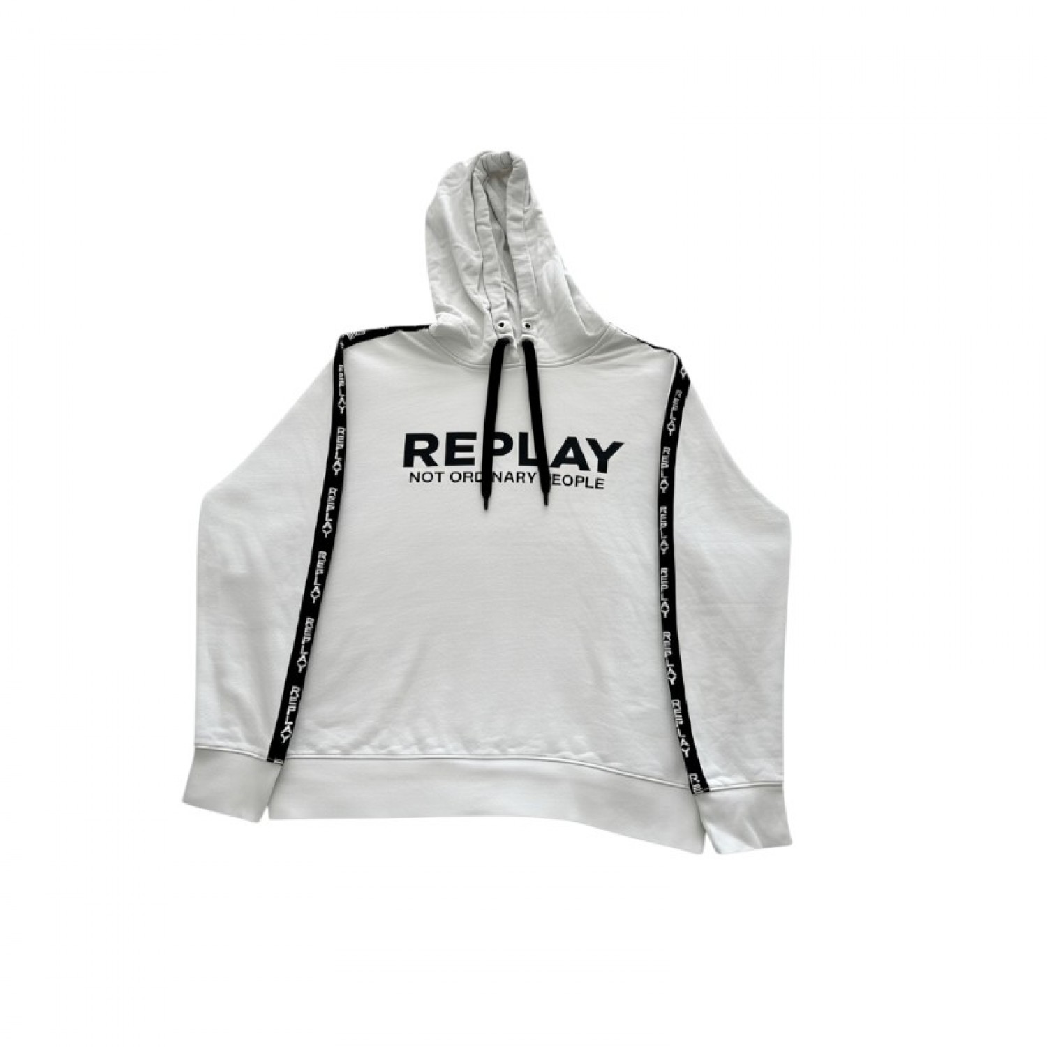 Replay Logo Tape Hoodie — Size L / Pre-Owned