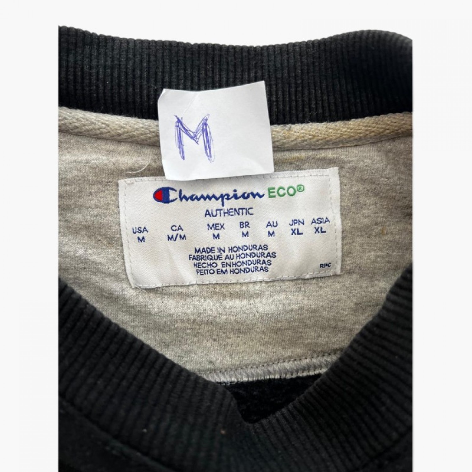 Champion Black Essential Sweatshirt — Size M / Pre-Owned