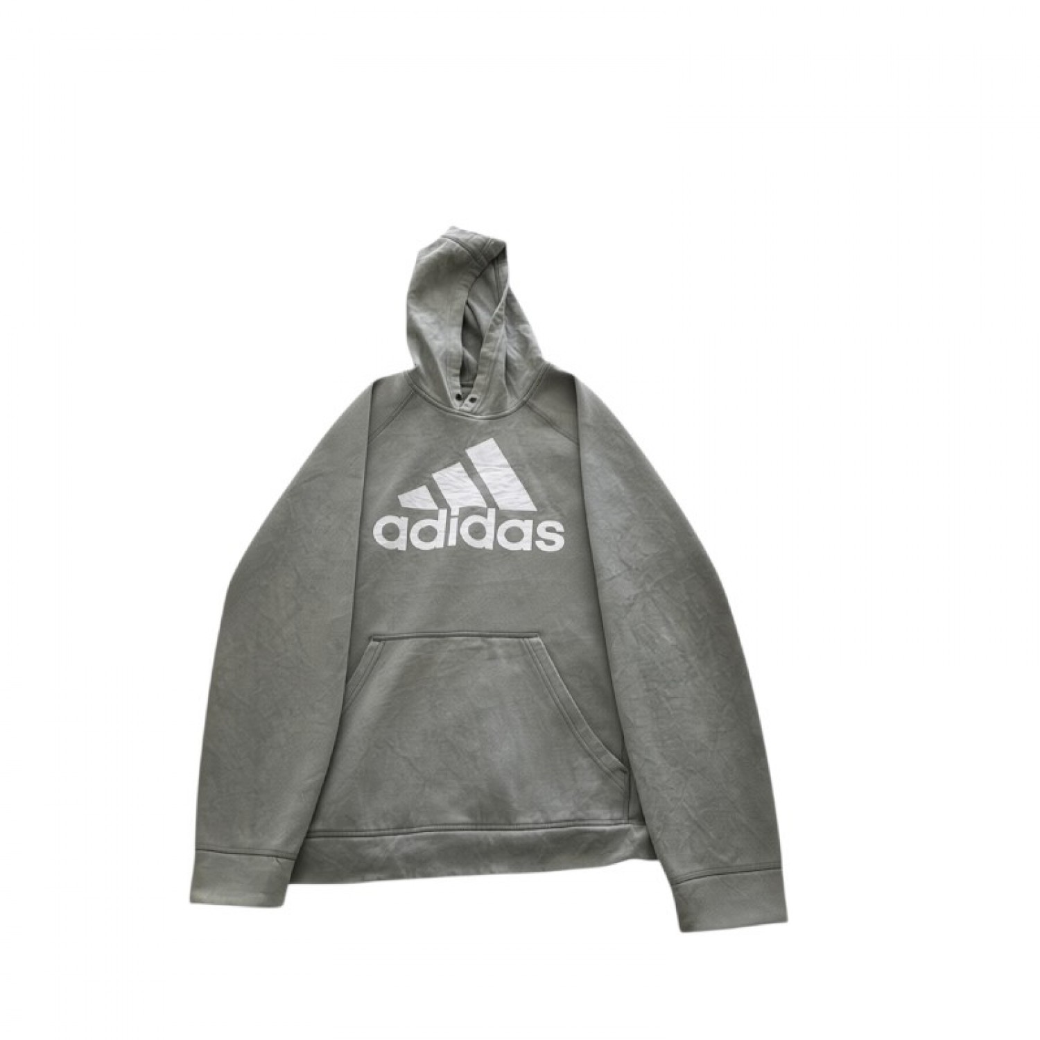 Adidas Grey Logo Hoodie — Size L / Pre-Owned