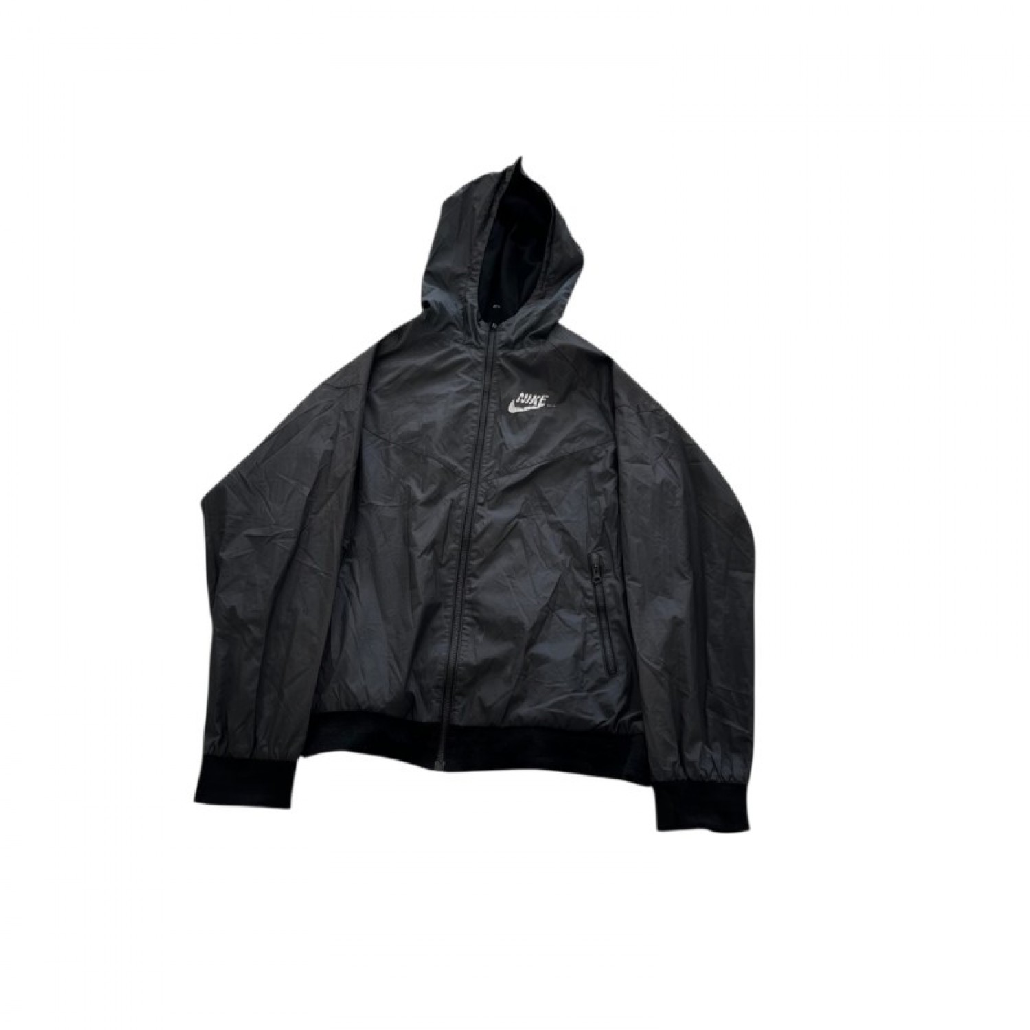 Nike Black Hooded Windbreaker — Size XL / Pre-Owned