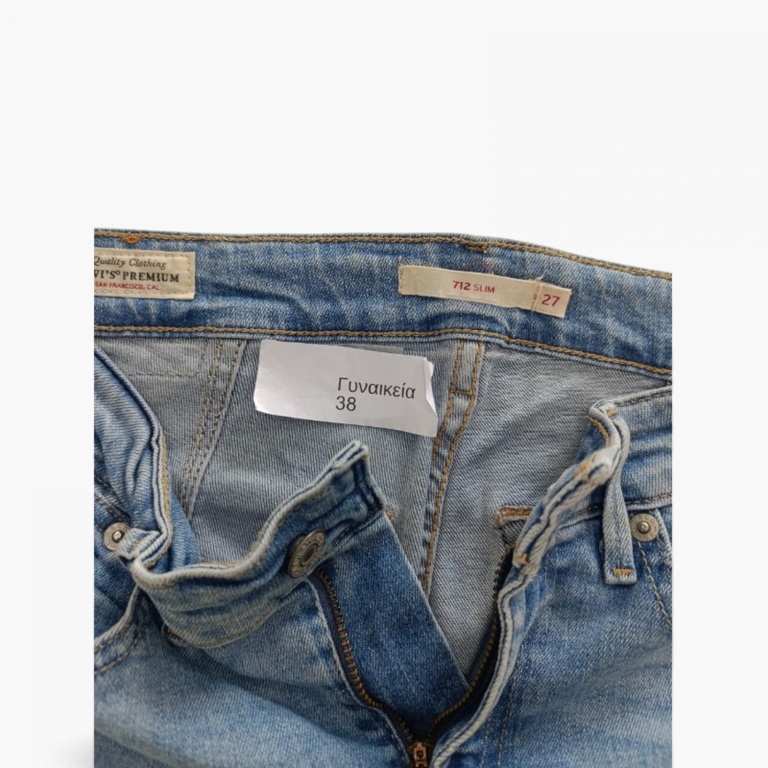 Levi’s 712 Slim Ανοιχτό Μπλε Τζιν – Μέγεθος 38 / Pre-Owned