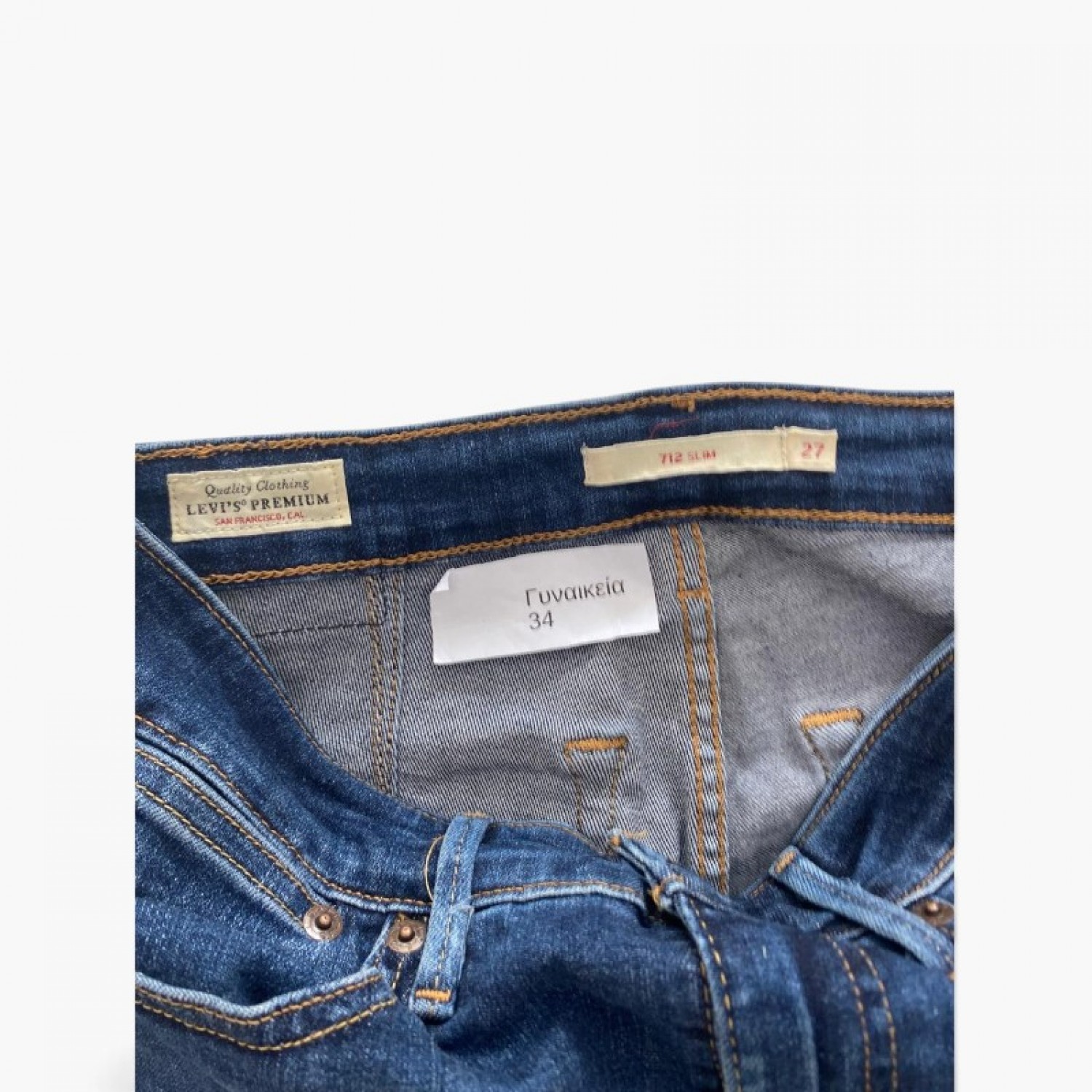 Levi’s 712 Μπλε Slim Τζιν – Μέγεθος 34 / Pre-Owned