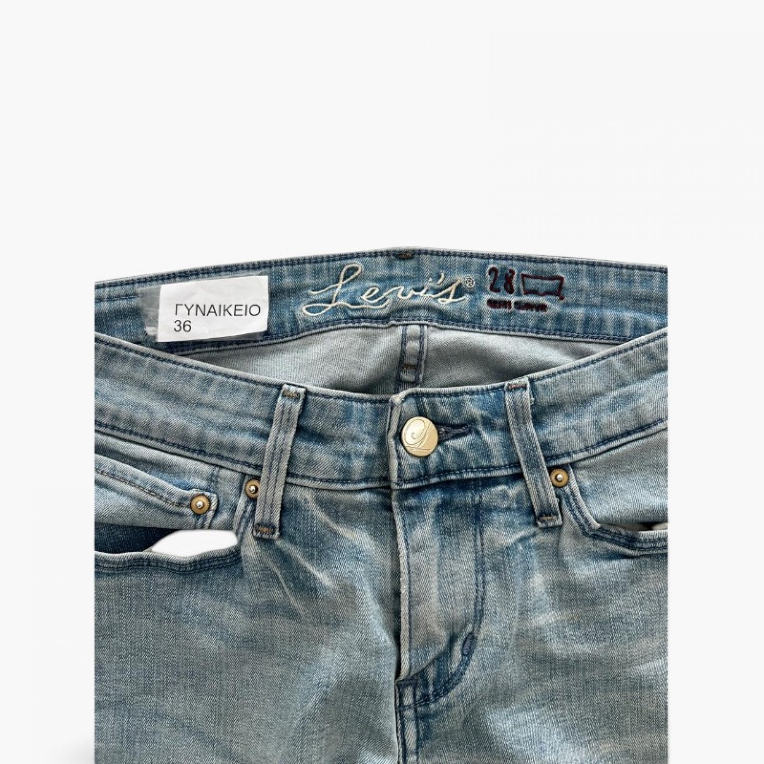Levi’s Classic Straight Ξεβαμμένο Μπλε Τζιν – Μέγεθος 36 / Pre-Owned