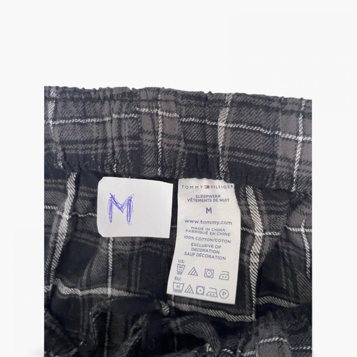 Tommy Hilfiger Sleepwear Pants Black Plaid - Size M / Pre-Owned