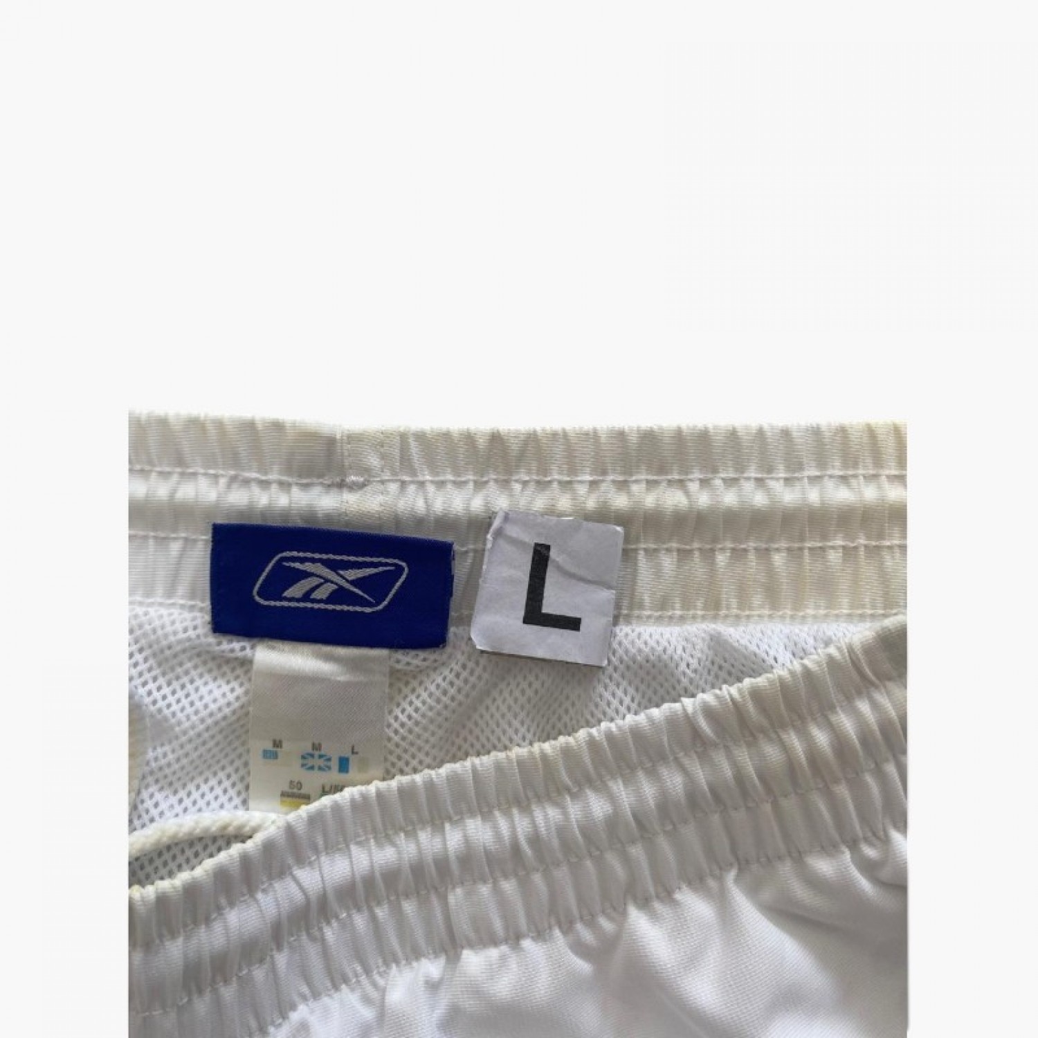 Reebok Track Pants White - Size L / Pre-Owned