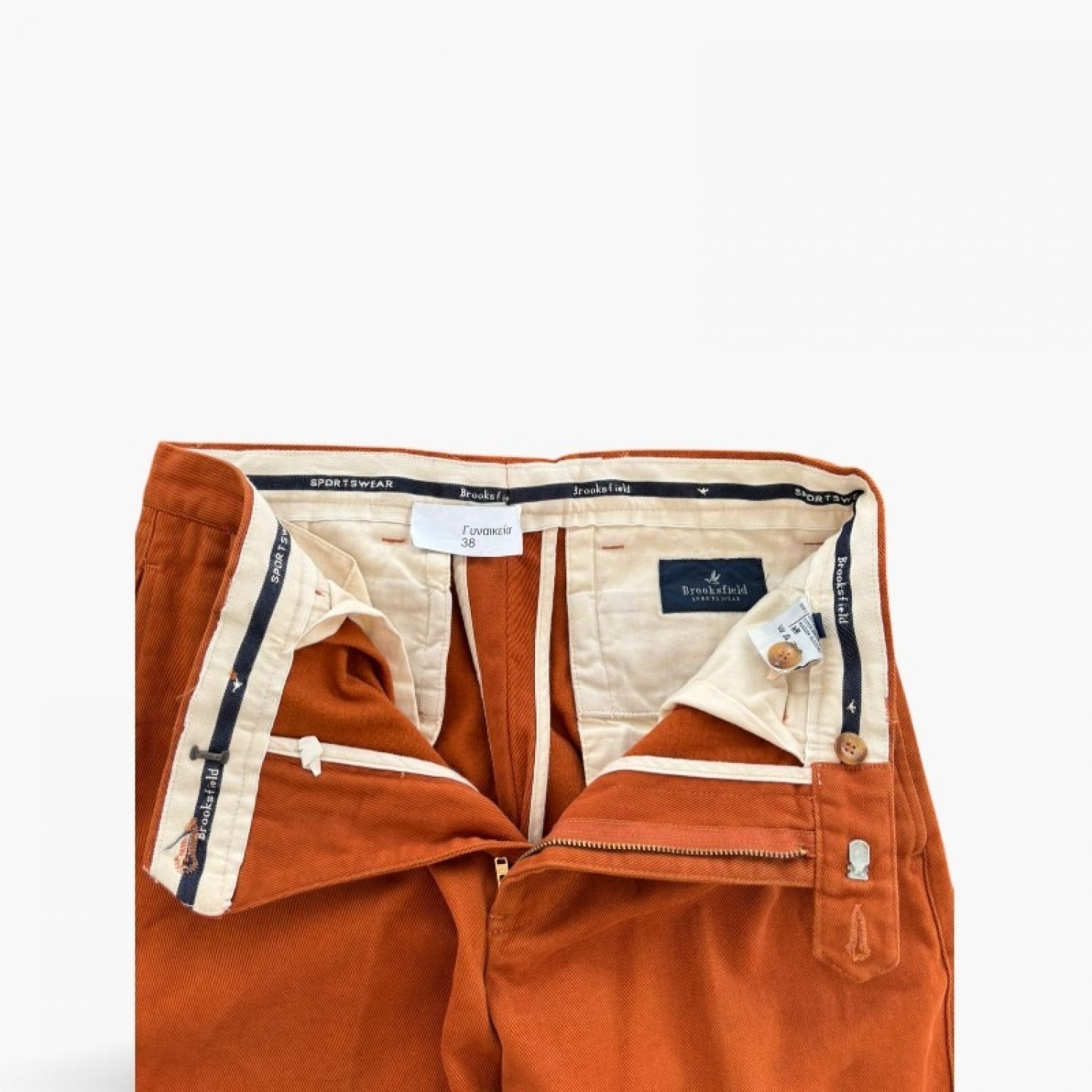 Brooksfield Trousers Orange — Size 38 / Pre-Owned