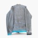 Quiksilver Γκρι Ζακέτα Bomber με Γαλάζιες Λεπτομέρειες – Μέγεθος M / Pre-Owned