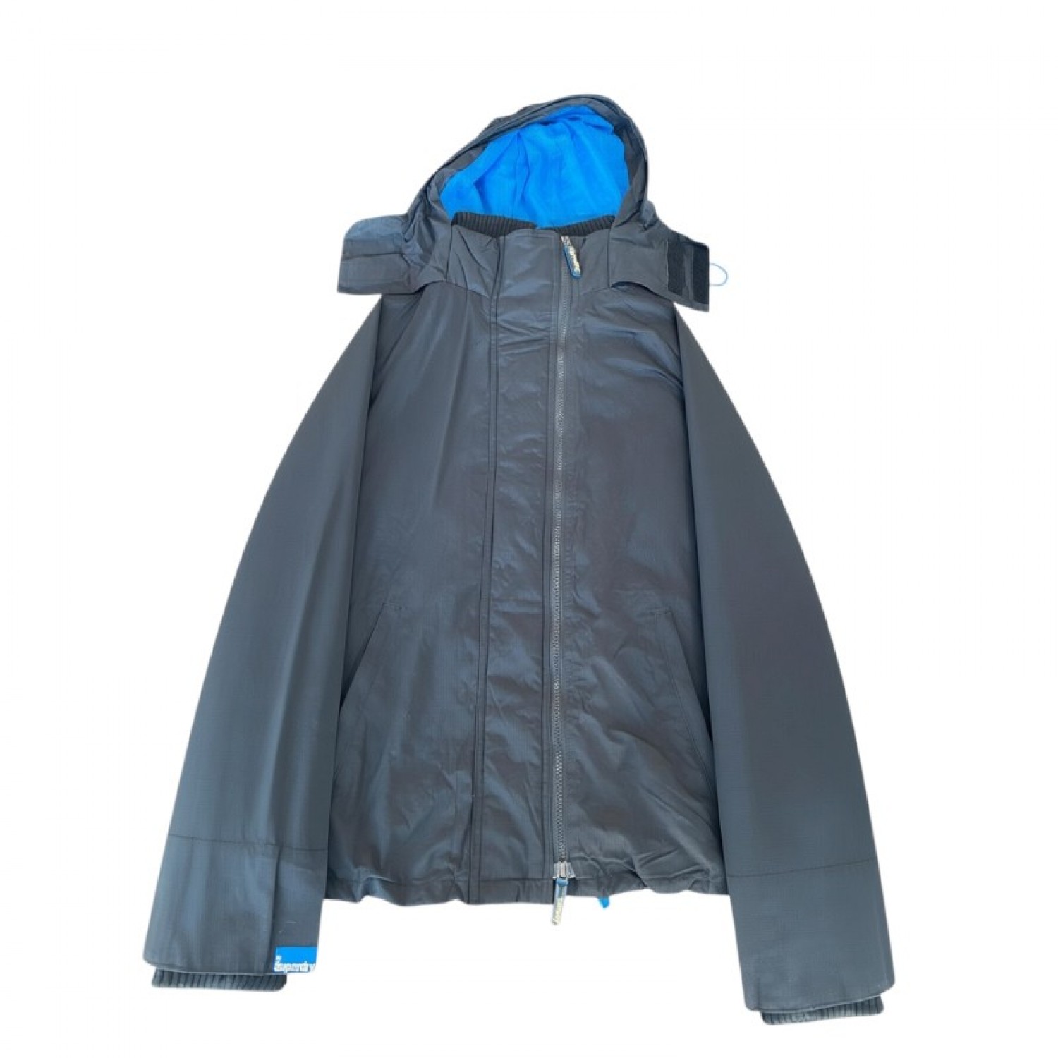Superdry Original Windcheater Ανθρακί Jacket με Κουκούλα – Μέγεθος L / Pre-Owned