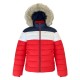 Tommy Jeans Κόκκινο Colorblock Puffer Jacket με Γούνα – Μέγεθος M / Pre-Owned
