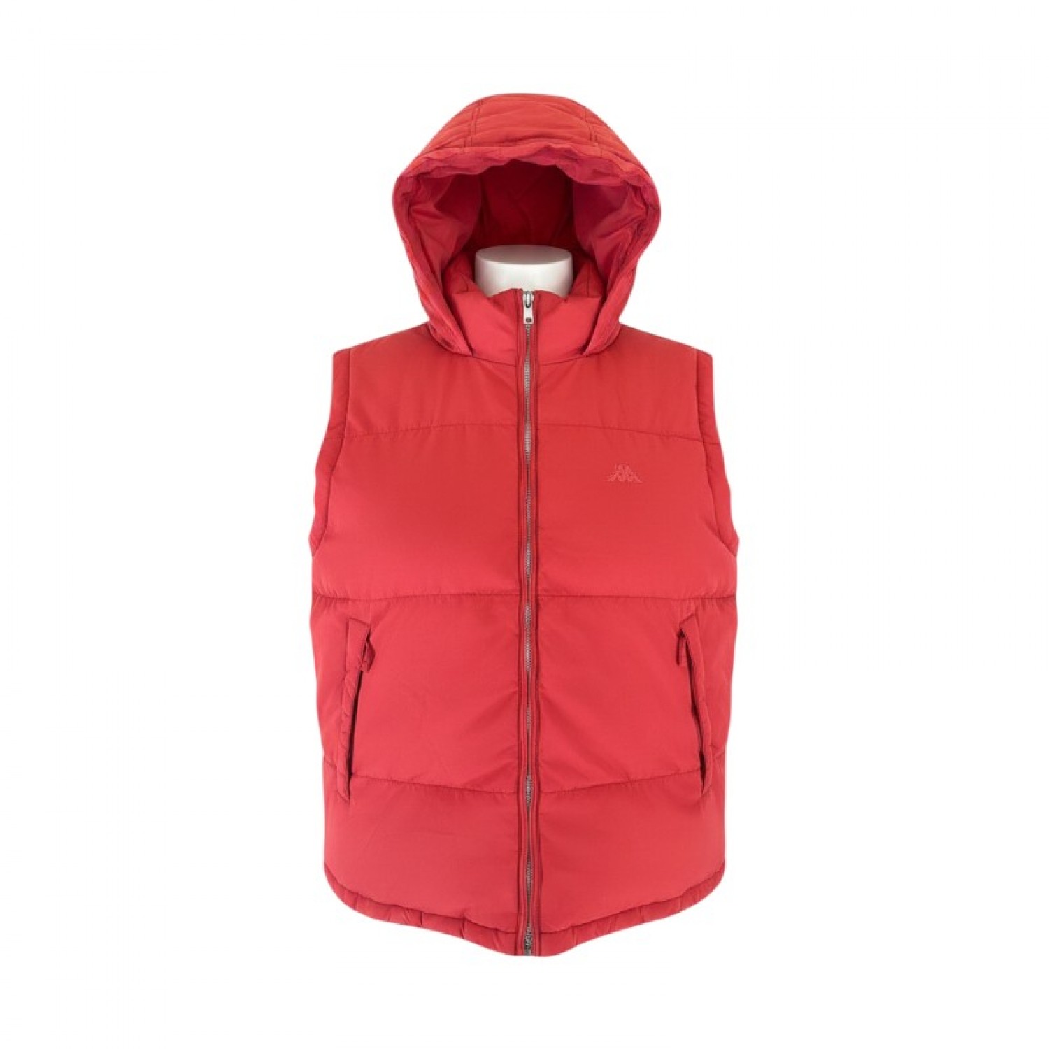 Robe di Kappa Κόκκινο Puffer Γιλέκο με Κουκούλα – Μέγεθος XL / Pre-Owned