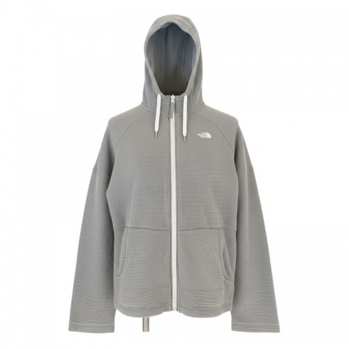 The North Face Γκρι Ζακέτα Hoodie με Ανάγλυφη Υφή – Μέγεθος L / Pre-Owned