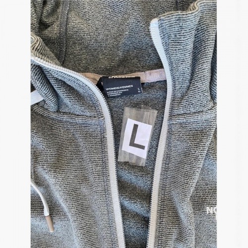 The North Face Γκρι Ζακέτα Hoodie με Ανάγλυφη Υφή – Μέγεθος L / Pre-Owned
