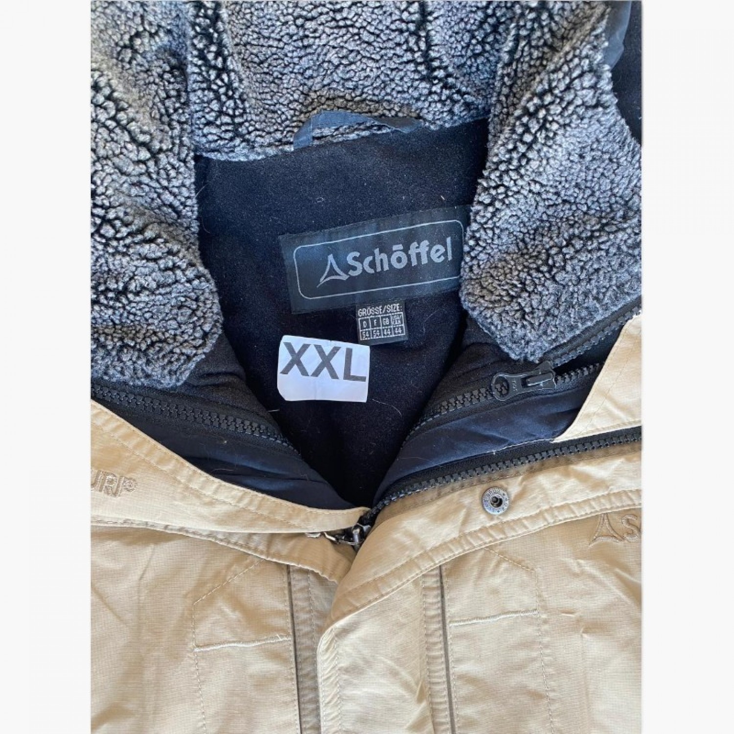 Schöffel Μπεζ Outdoor Parka με Κουκούλα – Μέγεθος XXXL / Pre-Owned