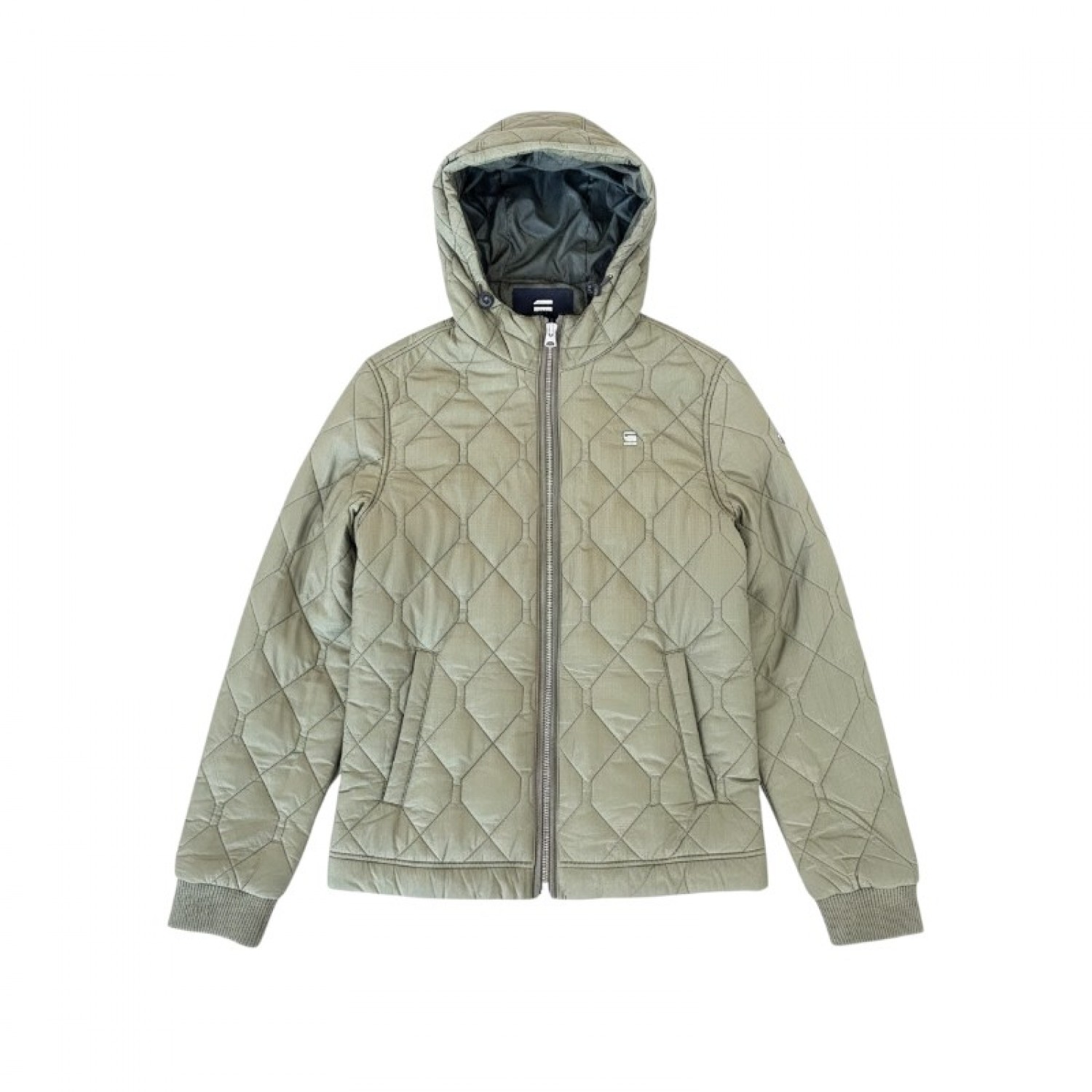 G-Star RAW Χακί Καπιτονέ Jacket με Κουκούλα – Μέγεθος XL / Pre-Owned