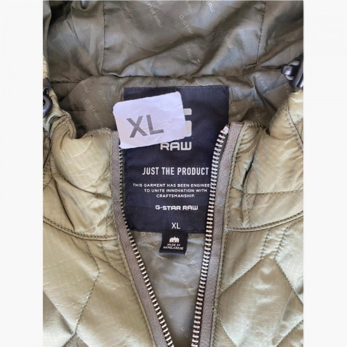 G-Star RAW Χακί Καπιτονέ Jacket με Κουκούλα – Μέγεθος XL / Pre-Owned