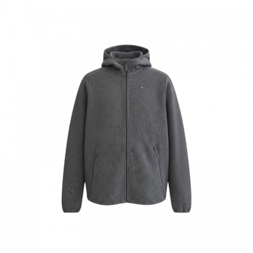 Tommy Hilfiger Grey Full-Zip Fleece Hoodie — L / Pre-Owned