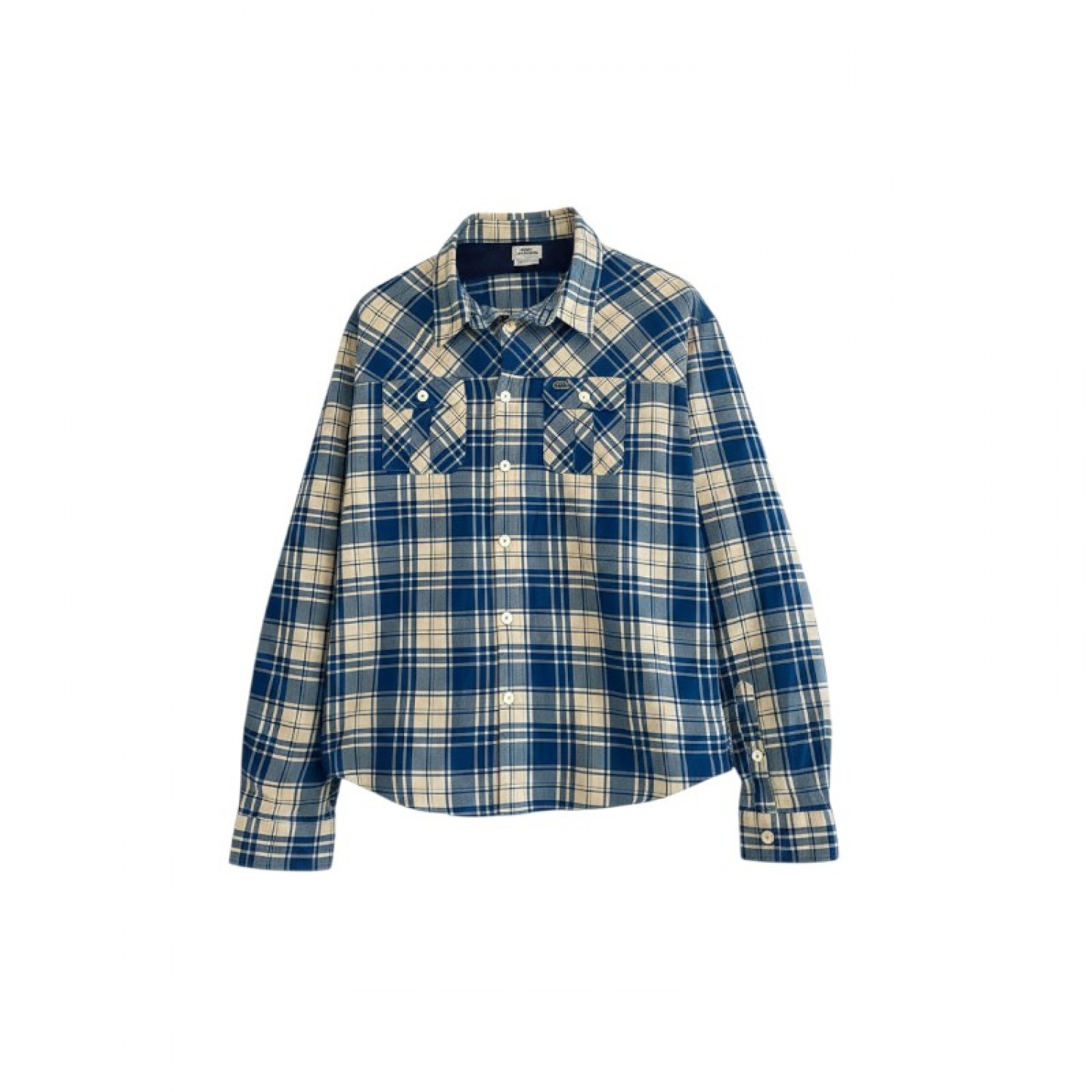 Lacoste Blue & Cream Plaid Shirt — L / 46 / Pre-Owned