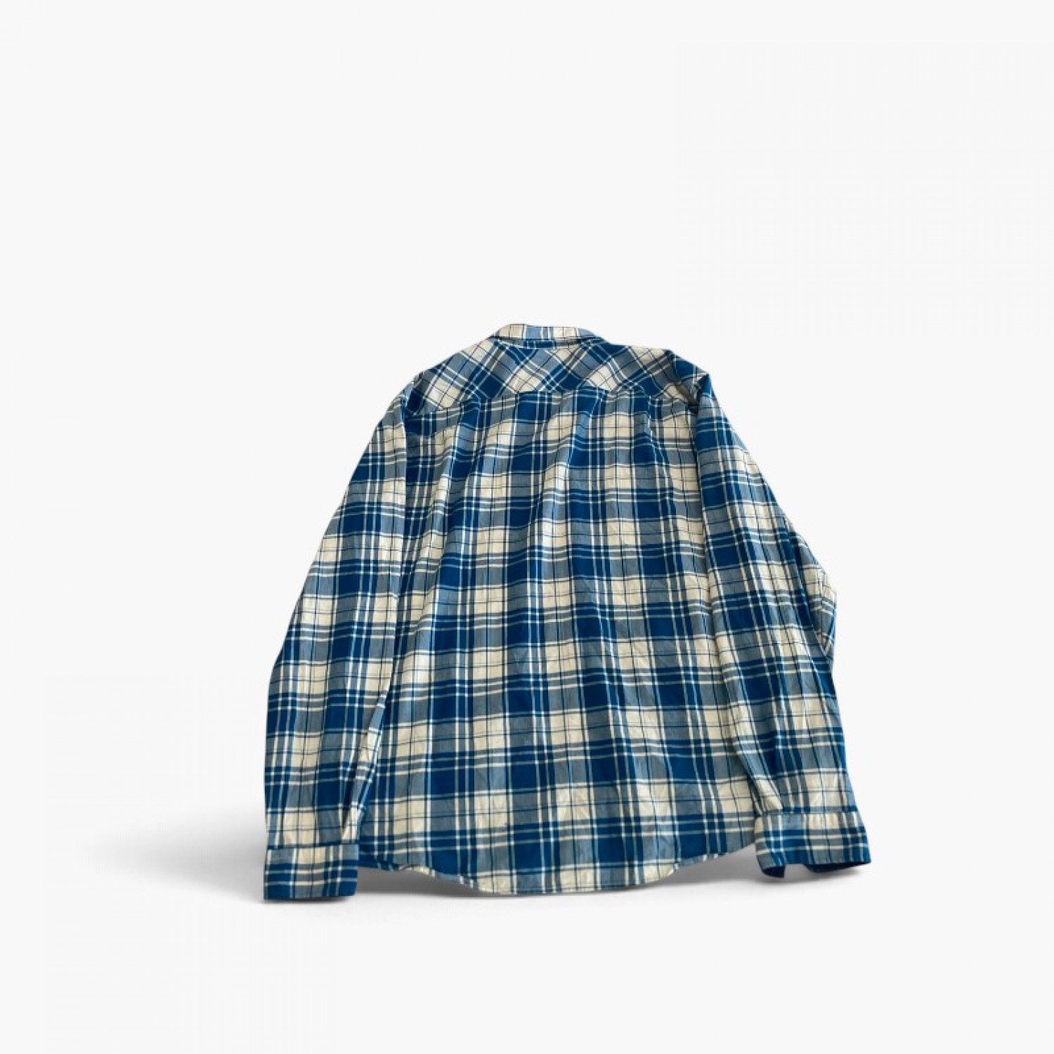 Lacoste Blue & Cream Plaid Shirt — L / 46 / Pre-Owned