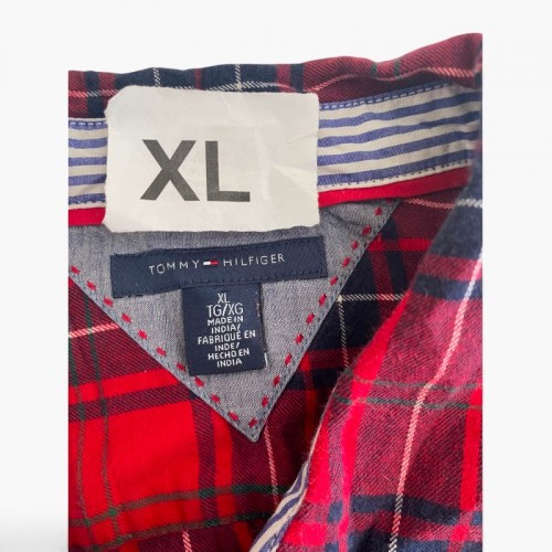 Tommy Hilfiger Red Tartan Plaid Shirt — XL / Pre-Owned