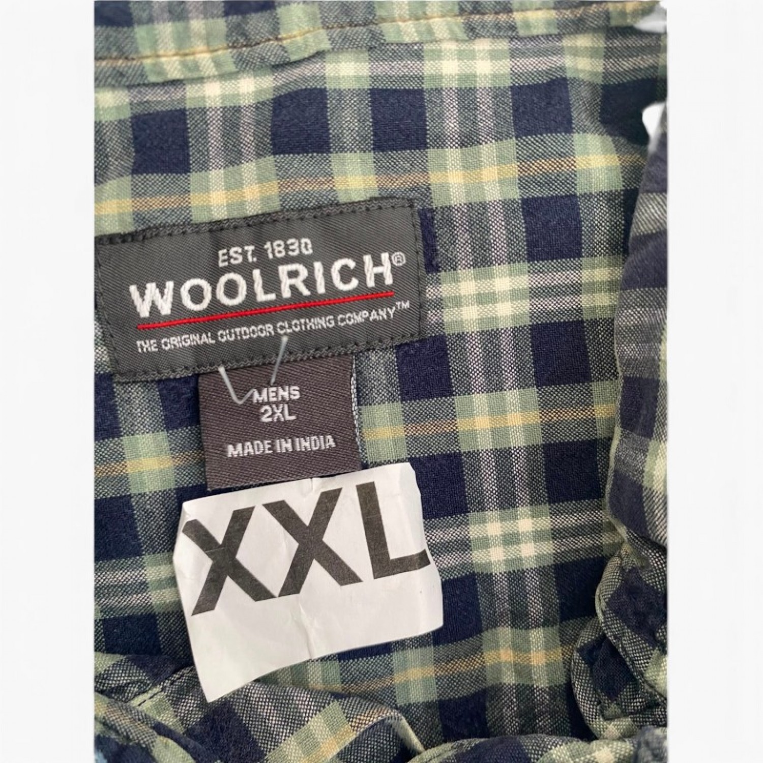 Woolrich Green & Navy Check Shirt — XXL / Pre-Owned