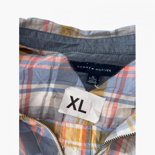 Tommy Hilfiger Multicolor Plaid Quarter-Zip Shirt — XL / Pre-Owned