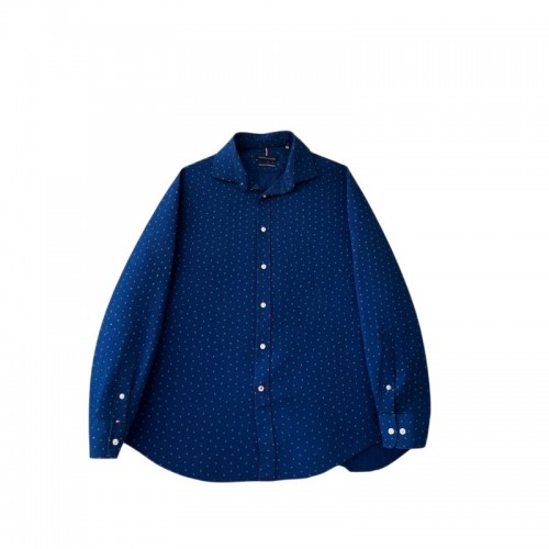 Tommy Hilfiger Navy Micro-Print Regular Fit Shirt — XL / Pre-Owned