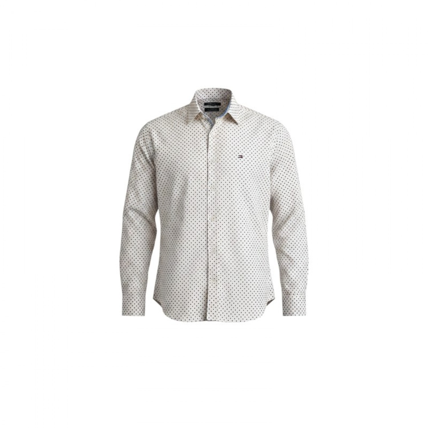 Tommy Hilfiger White Micro-Print Shirt — L / Pre-Owned