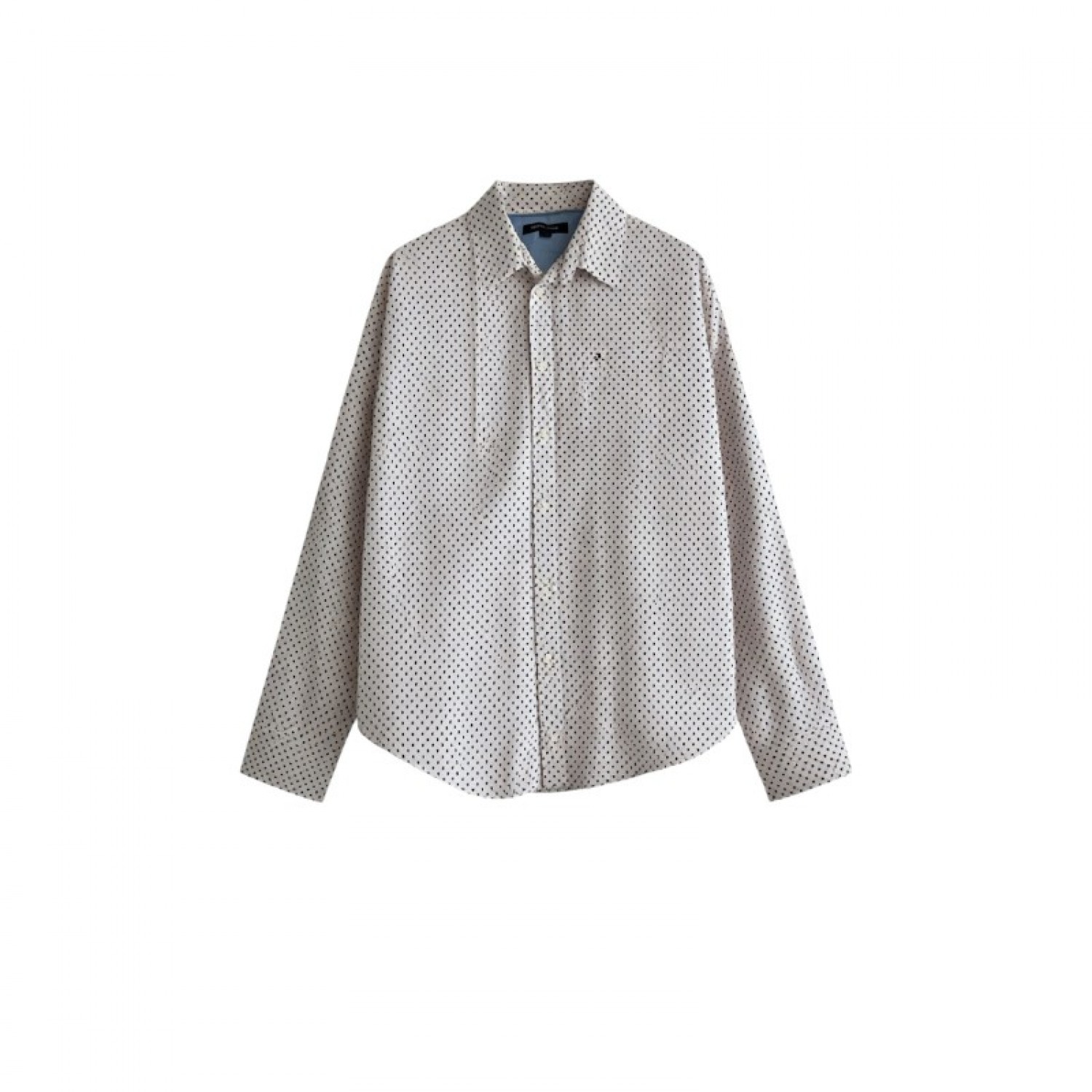 Tommy Hilfiger White Micro-Print Shirt — L / Pre-Owned
