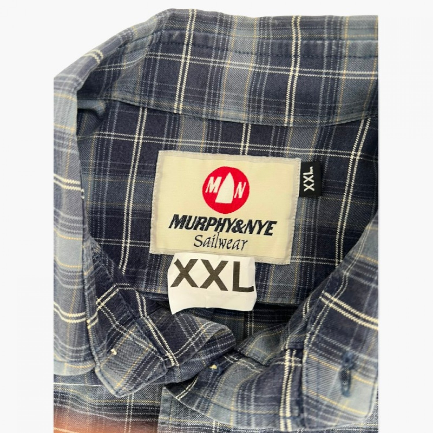 Murphy & Nye Sailwear Navy Plaid Shirt — XXL / Pre-Owned