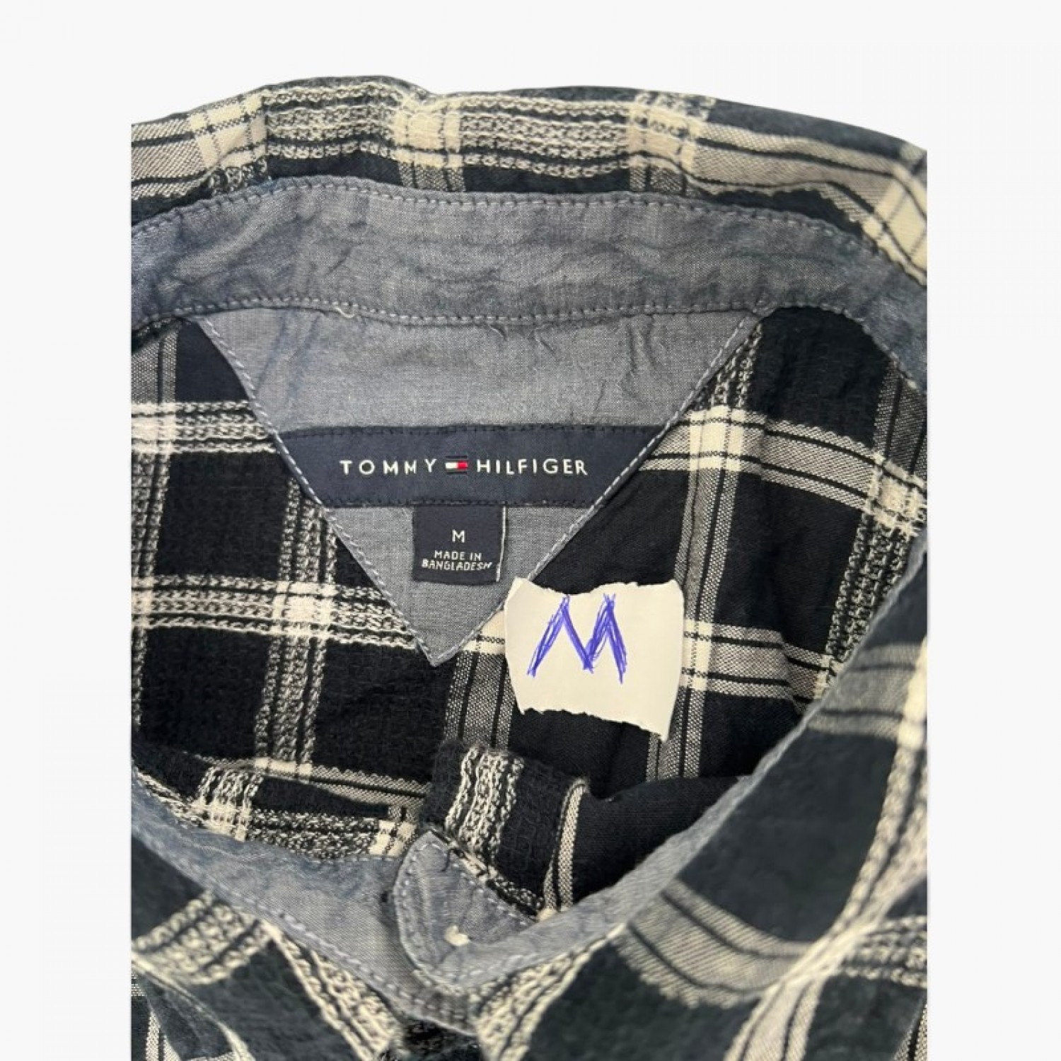 Tommy Hilfiger Black & White Plaid Shirt — M / Pre-Owned