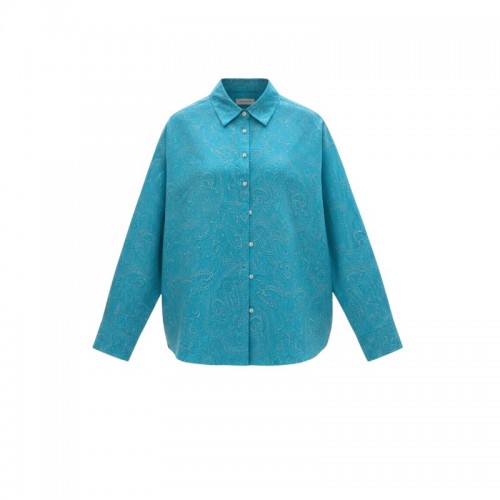Tommy Hilfiger Turquoise Paisley Classic Fit Shirt — L / Pre-Owned