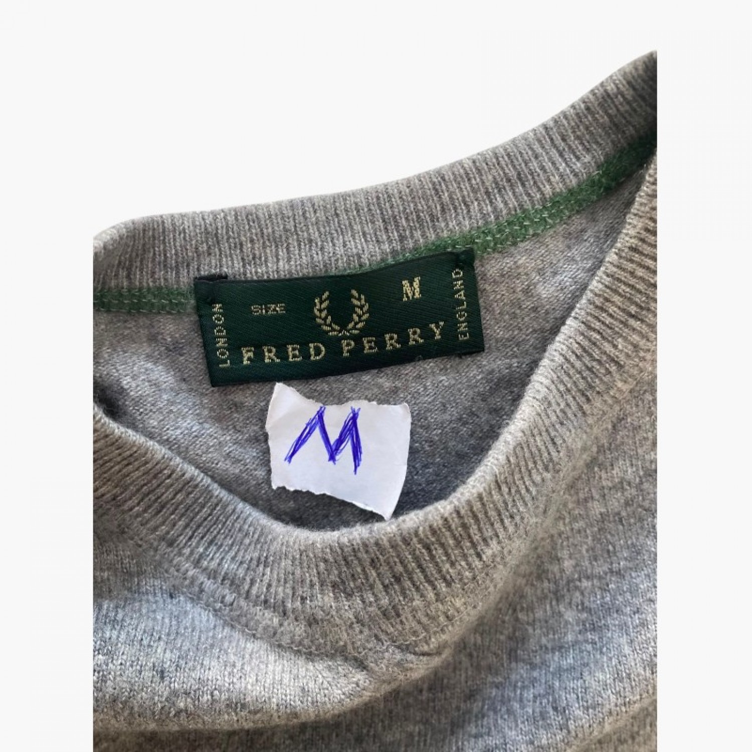 Fred Perry Grey Crewneck Sweater — M / Pre-Owned