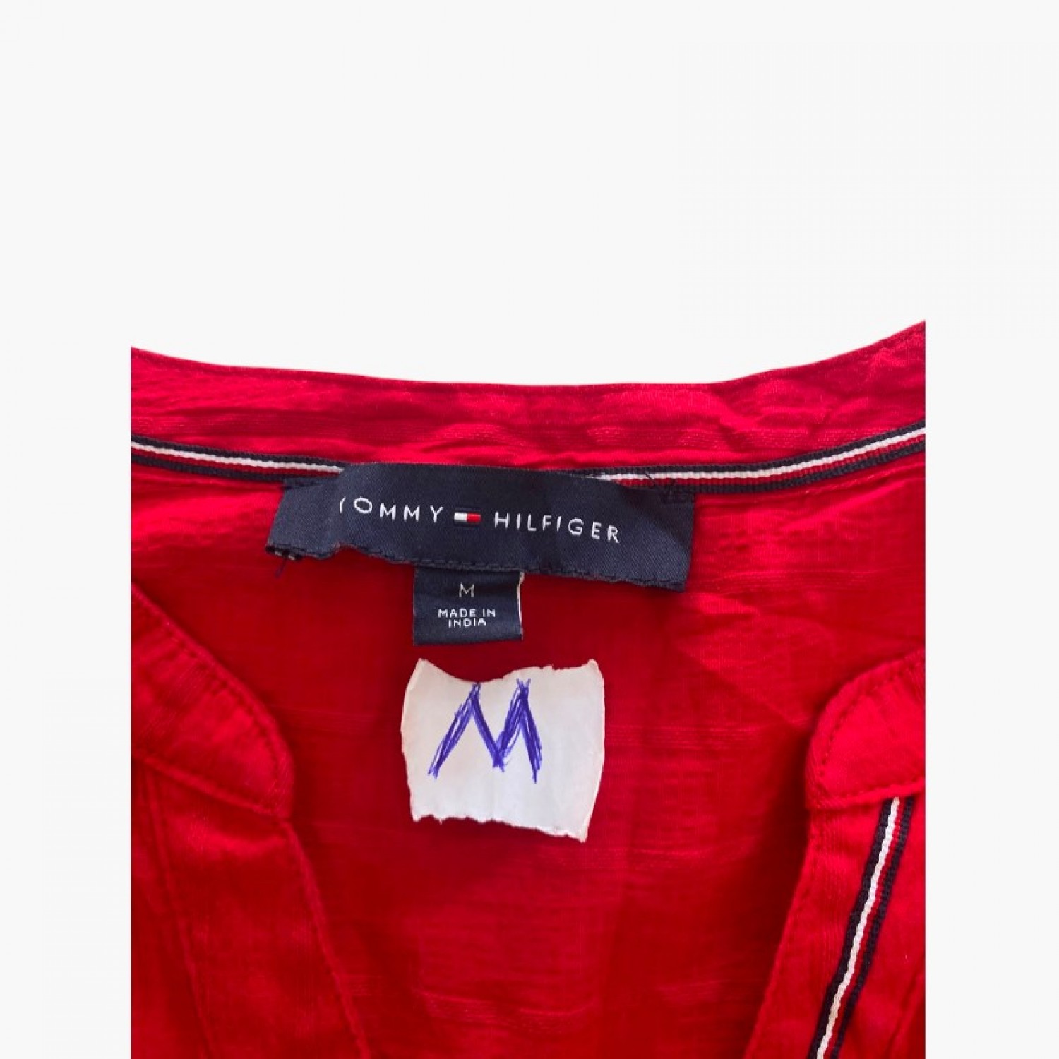 Tommy Hilfiger Red Long-Sleeve Blouse — M / Pre-Owned