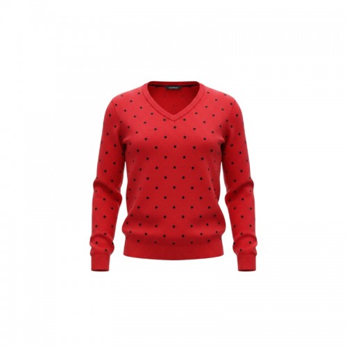 Tommy Hilfiger Red Polka Dot V-Neck Sweater — Size M / Pre-Owned