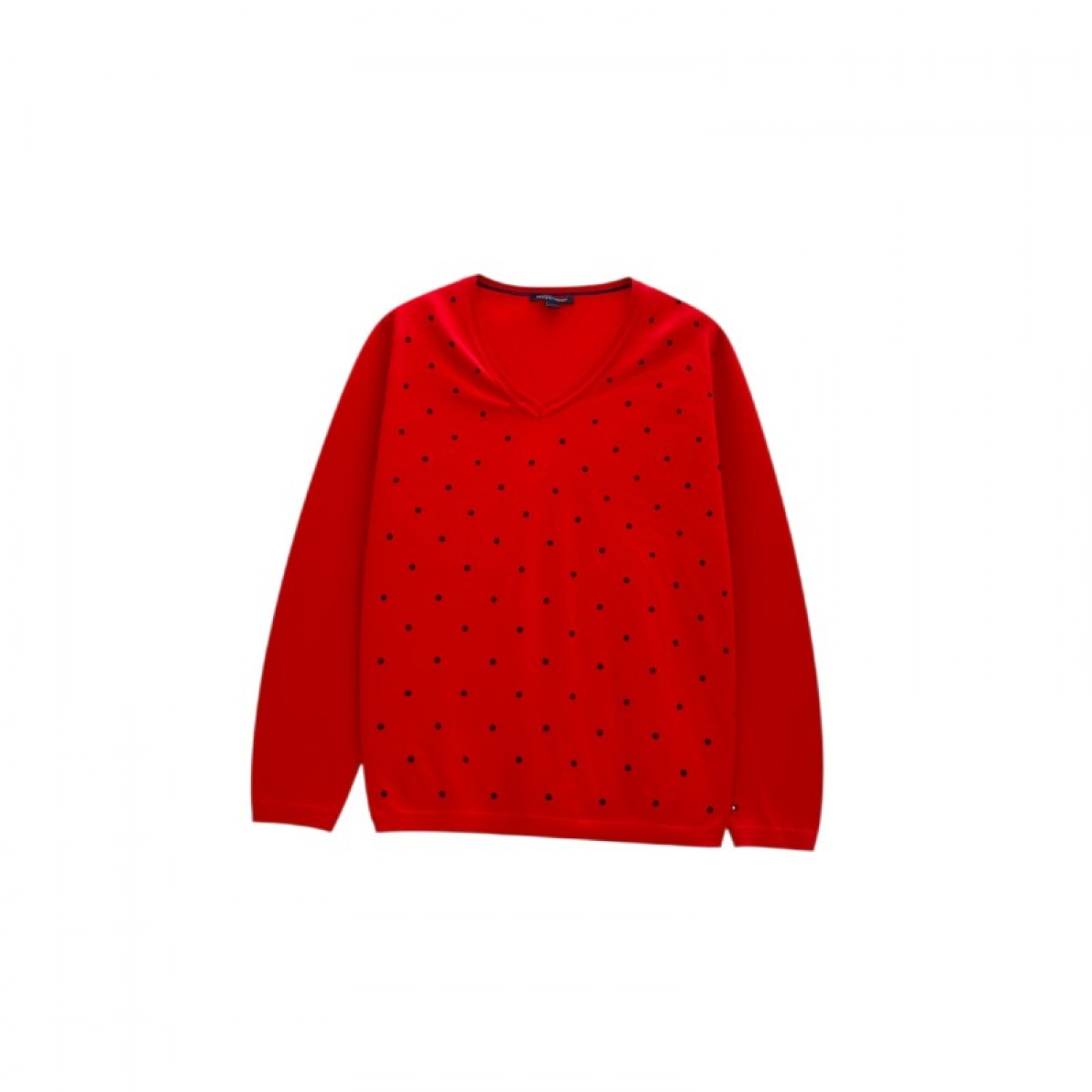 Tommy Hilfiger Red Polka Dot V-Neck Sweater — Size M / Pre-Owned