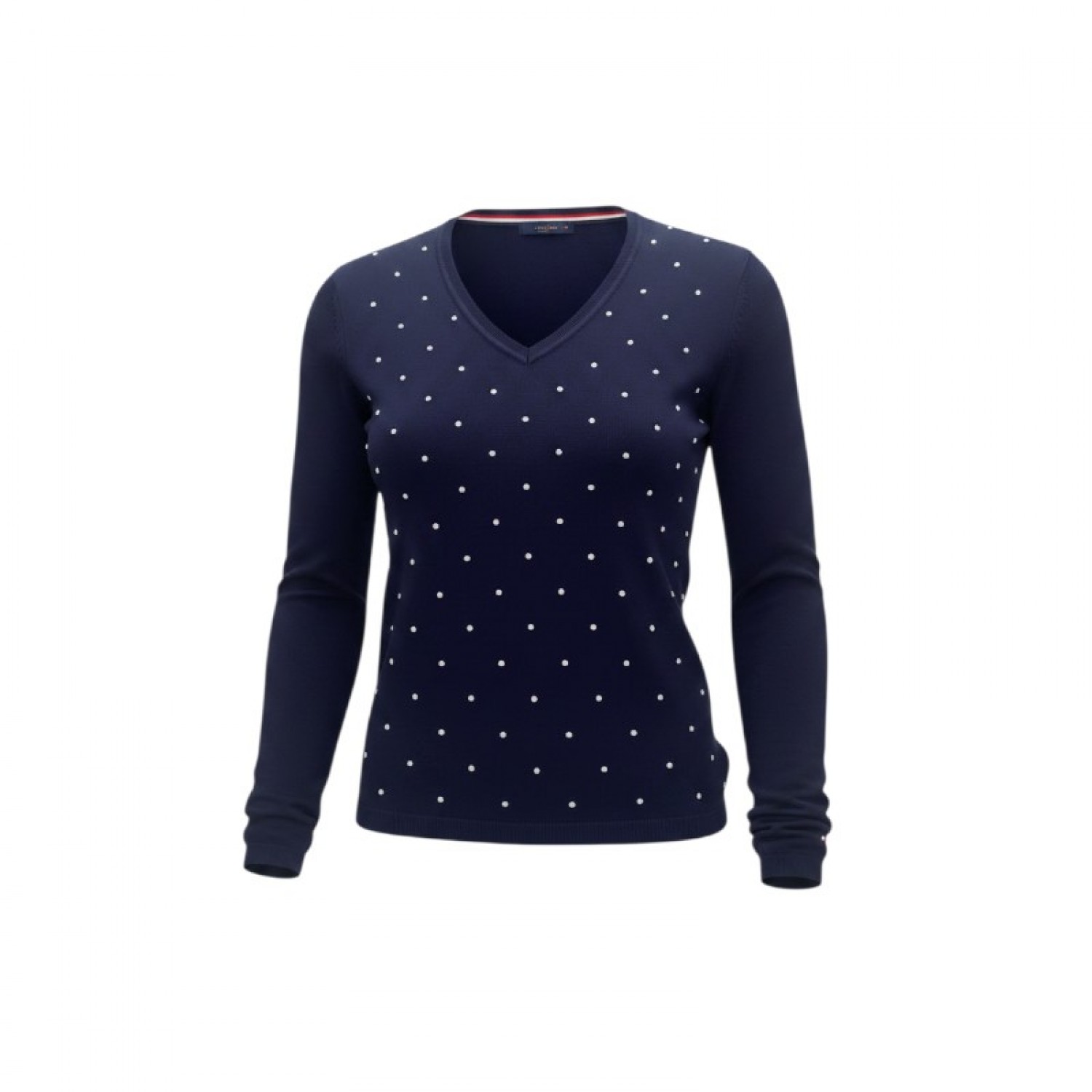 Tommy Hilfiger Navy Polka Dot V-Neck Sweater / Pre-Owned