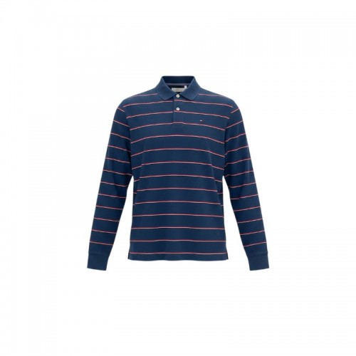 Tommy Hilfiger Striped Long-Sleeve Polo — Size S / Pre-Owned
