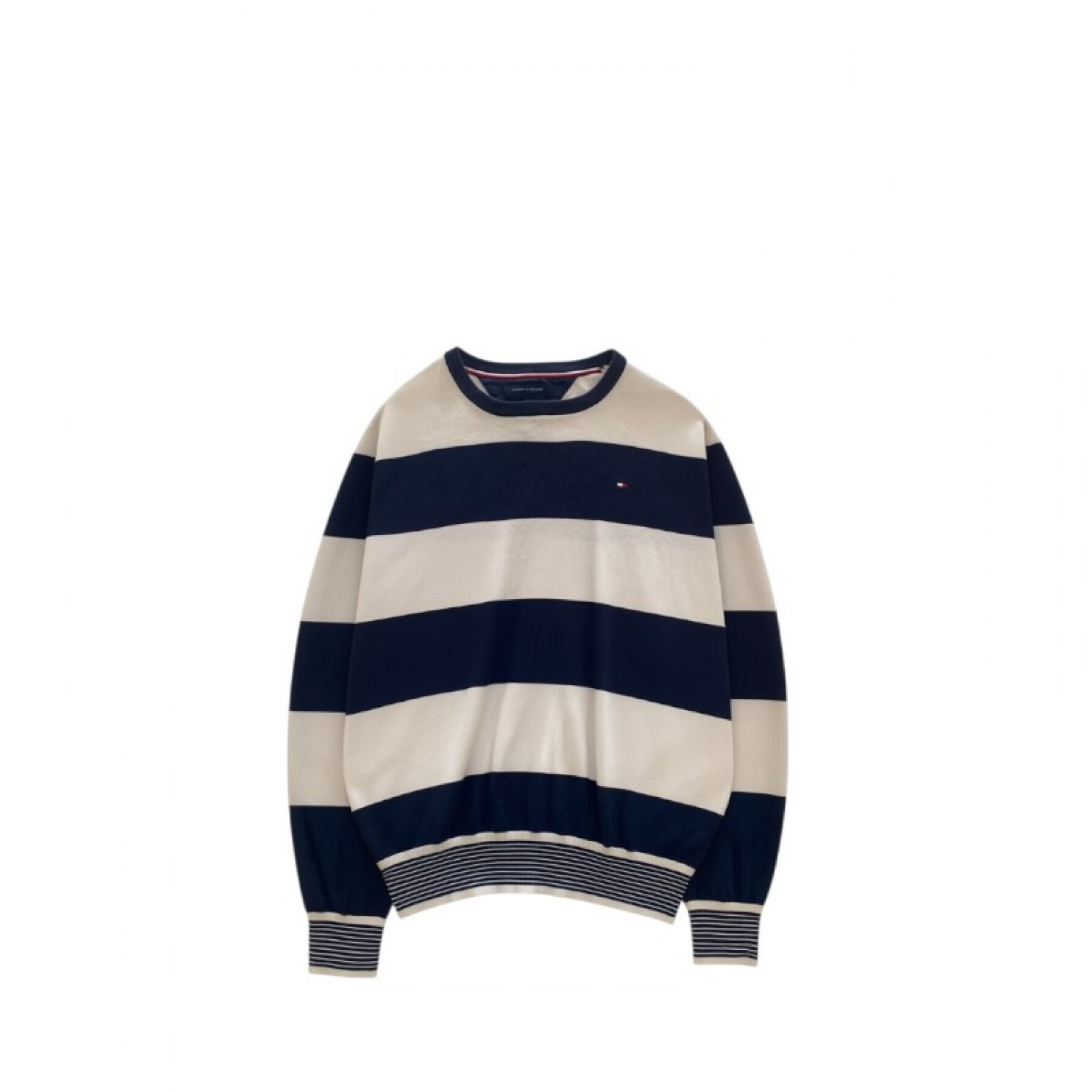 Tommy Hilfiger Navy & Cream Striped Sweater — Size M / Pre-Owned