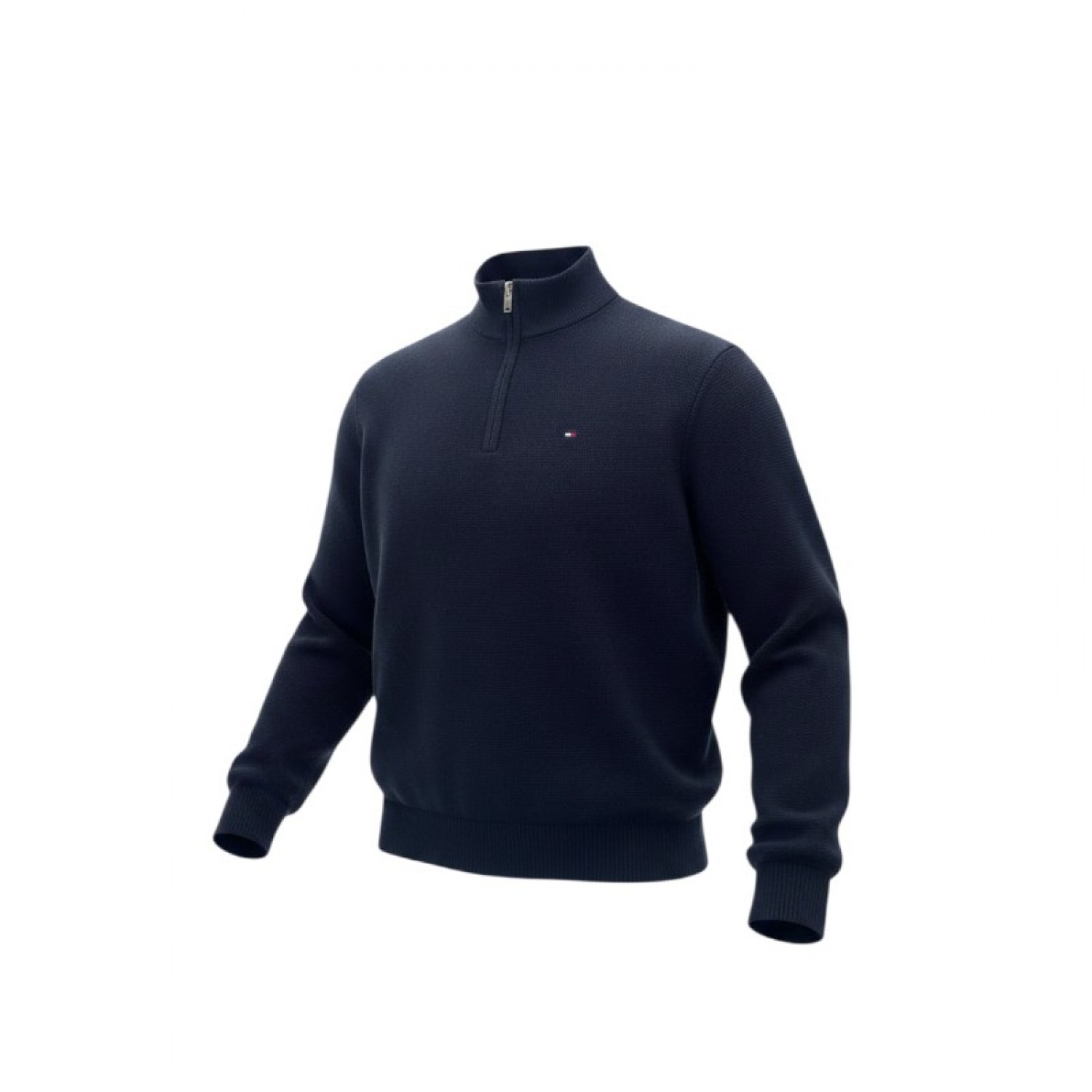 Tommy Hilfiger Navy Quarter-Zip Sweater — Size L / Pre-Owned
