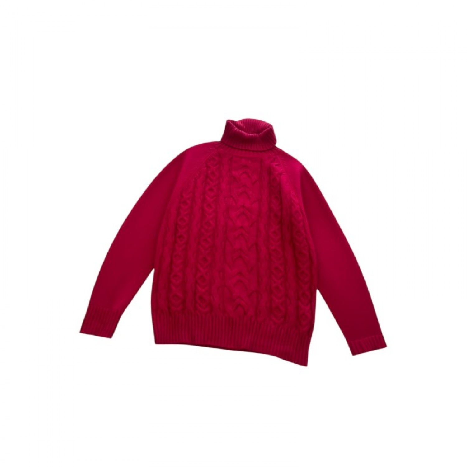 Tommy Hilfiger Red Cable-Knit Turtleneck Sweater — Size L / Pre-Owned