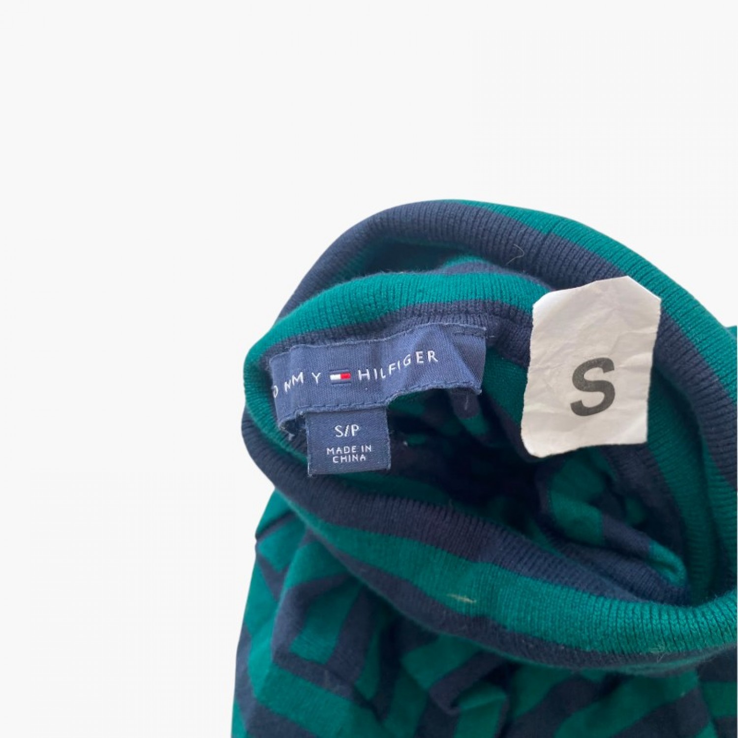 Tommy Hilfiger Green & Navy Striped Turtleneck — Size S / Pre-Owned