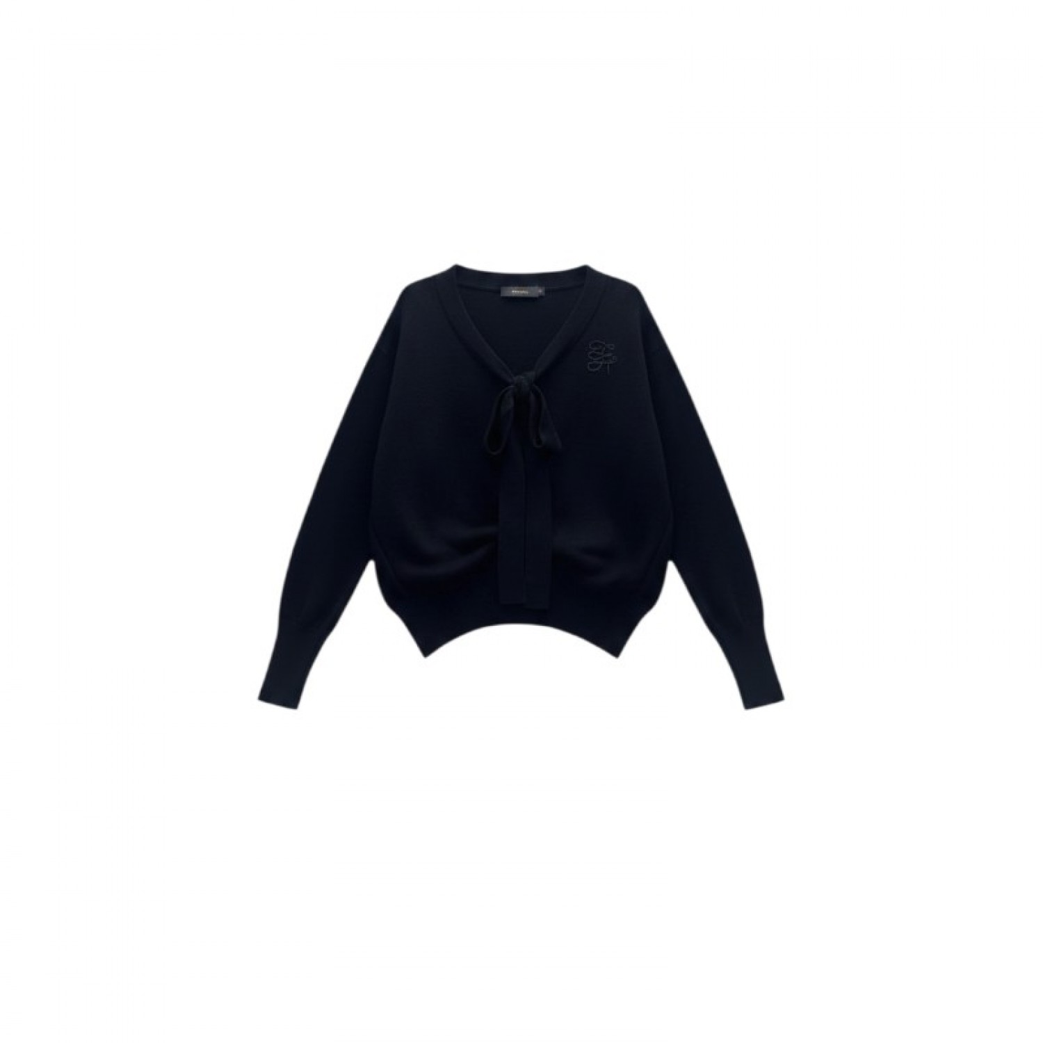 Tommy Hilfiger Women Black Tie-Neck Sweater — Size XS / Pre-Owned