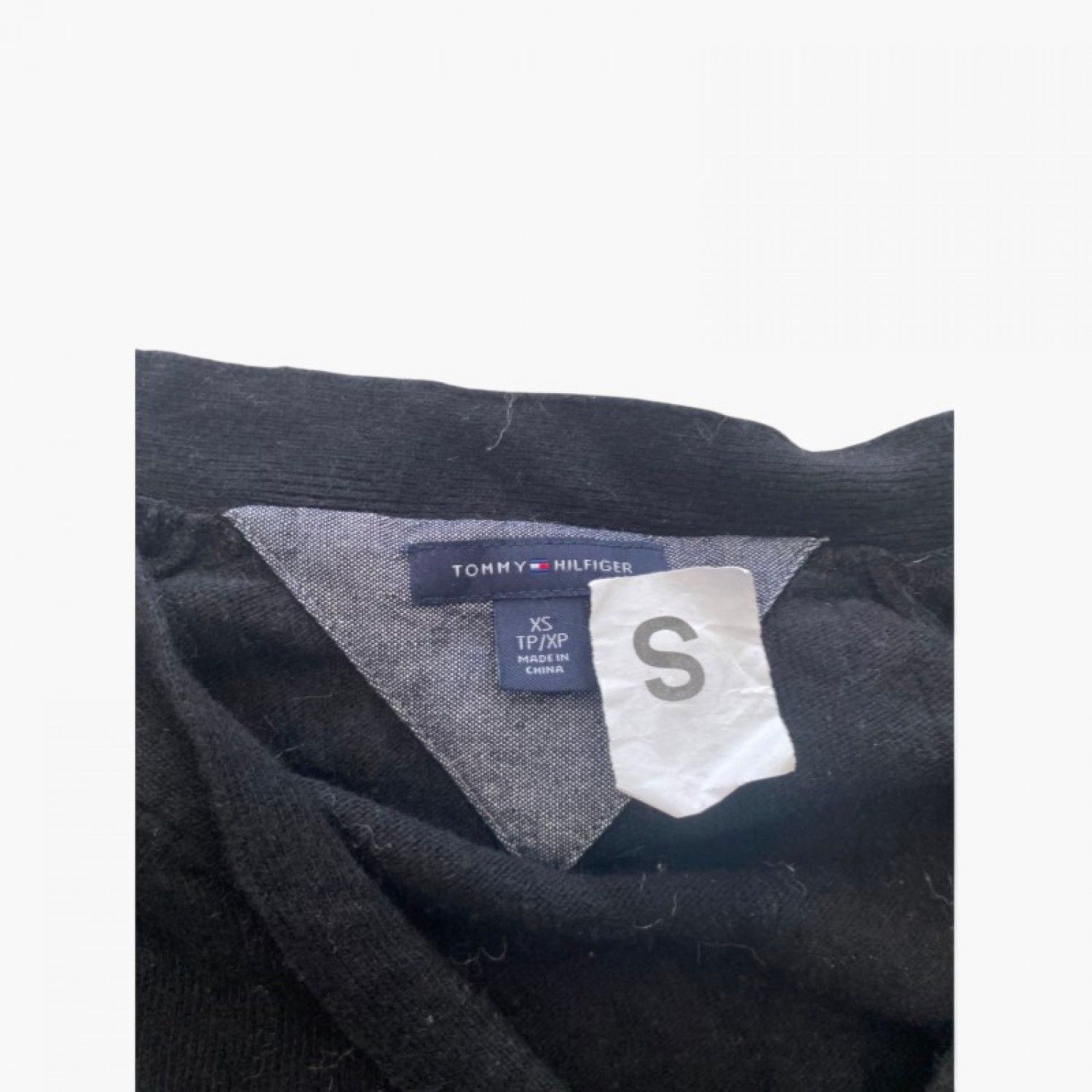 Tommy Hilfiger Women Black Tie-Neck Sweater — Size XS / Pre-Owned