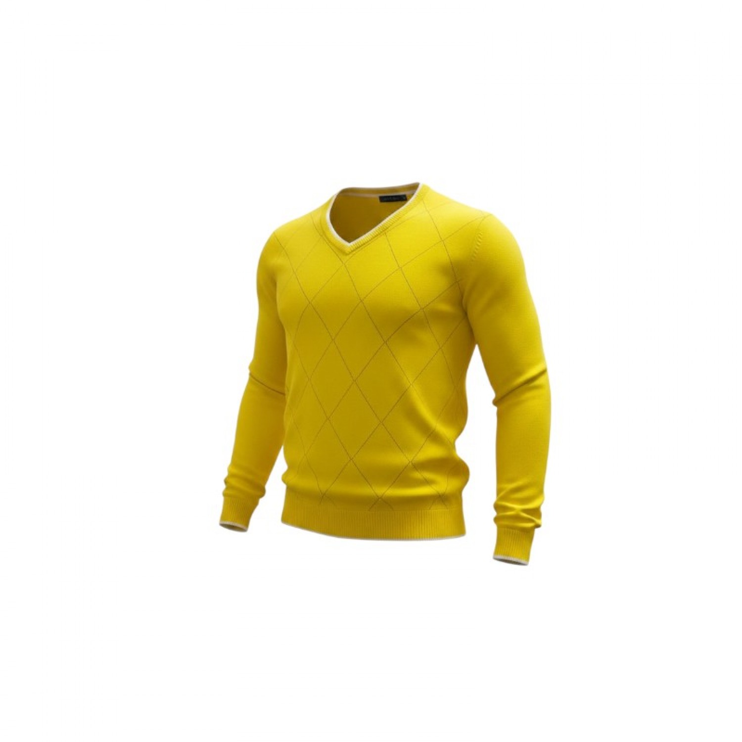 Tommy Hilfiger Yellow Argyle V-Neck Sweater — Size M / Pre-Owned