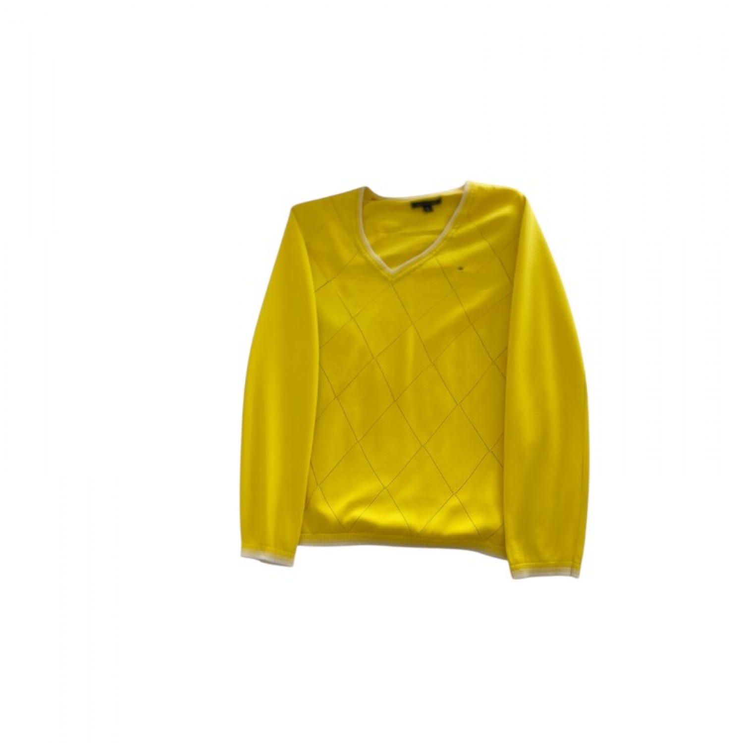 Tommy Hilfiger Yellow Argyle V-Neck Sweater — Size M / Pre-Owned