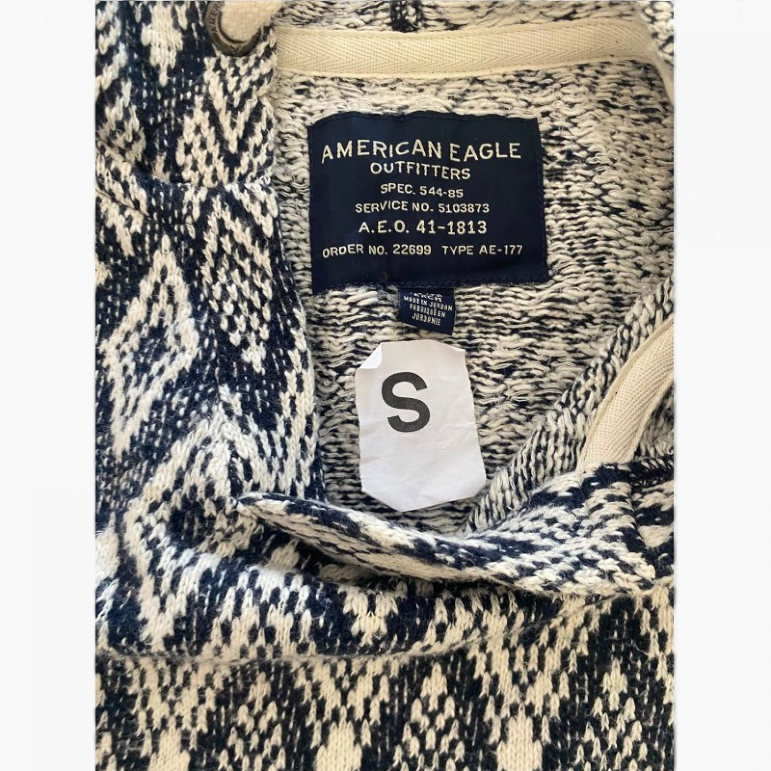 American Eagle Geometric Sleeveless Hooded Knit — Size S / Pre-Owned