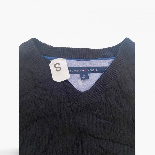 Tommy Hilfiger Black V-Neck Sweater — Size S / Pre-Owned