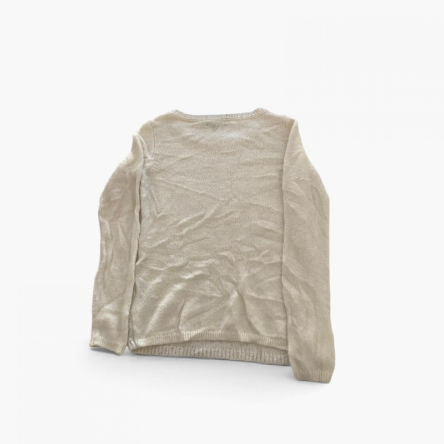 Tommy Hilfiger Cream Textured Crewneck Sweater / Pre-Owned