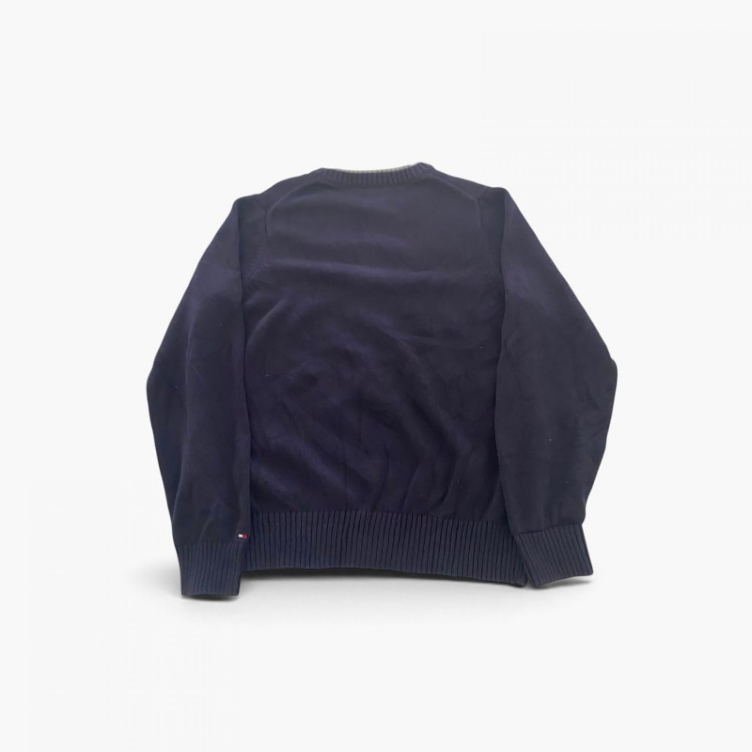Tommy Hilfiger Navy Crewneck Stripe Sweater — Size S / Pre-Owned